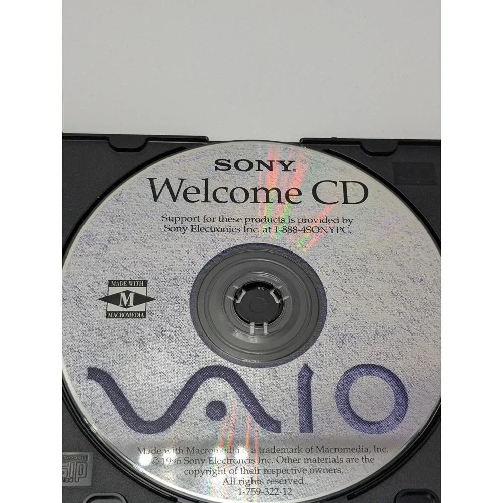 Sony Vaio Recovery & Welcome CD Vintagr Software PC CD ROM‎